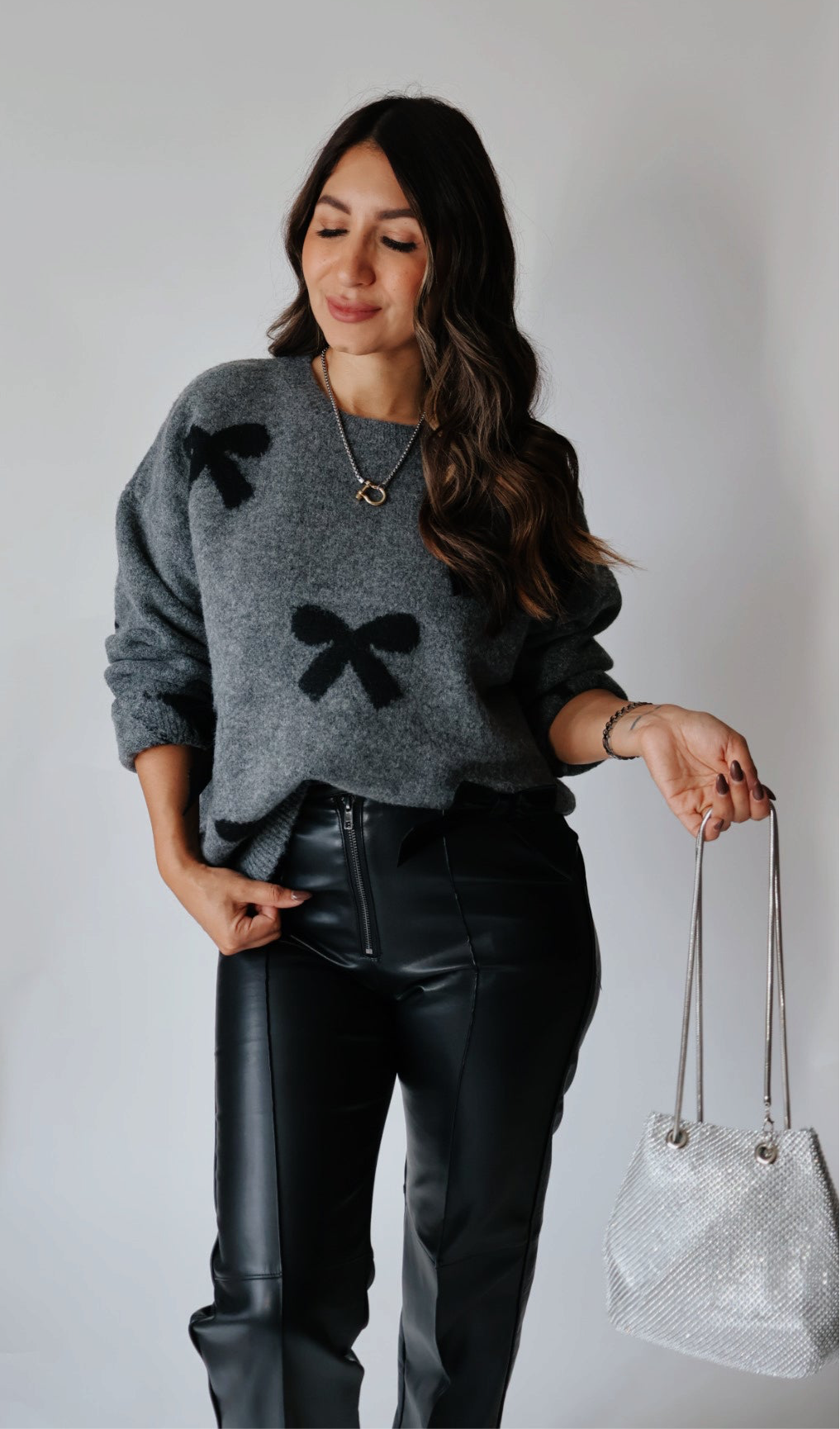 Paulina Velvet Bow Sweater