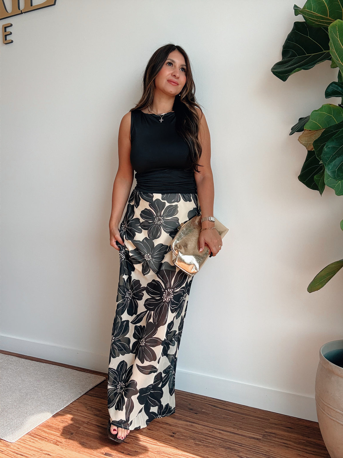 Floral Sheer Maxi Skirt