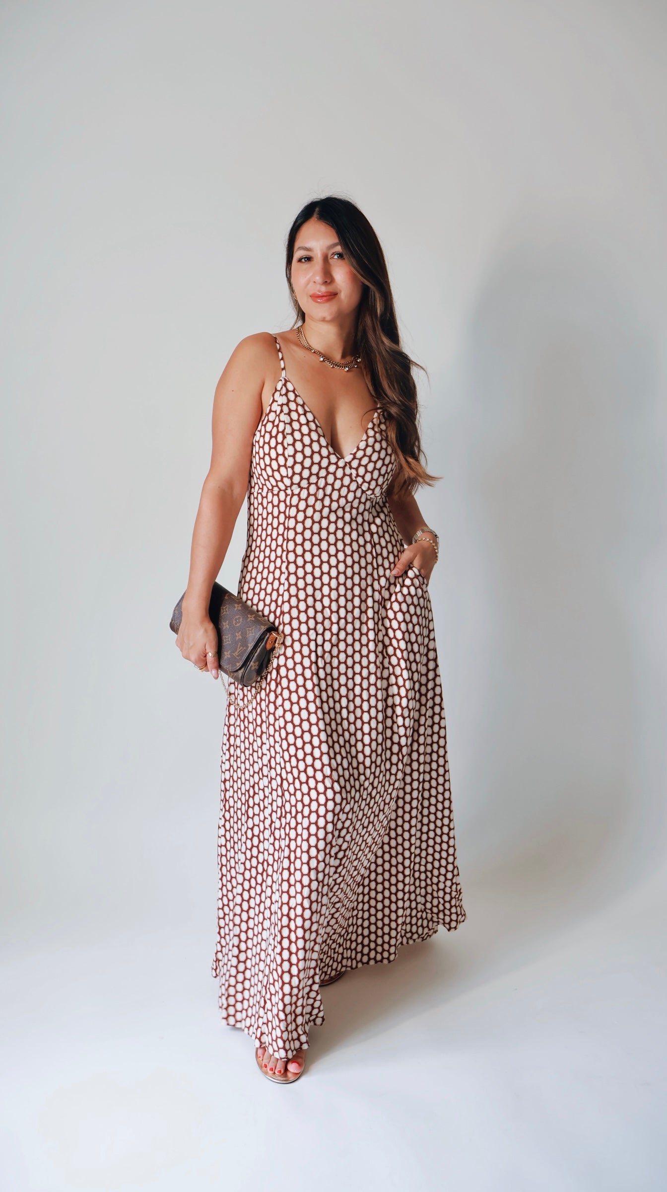Backless Geo Print Dress
