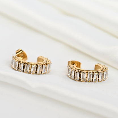 Dex Baguette Hoop Earrings