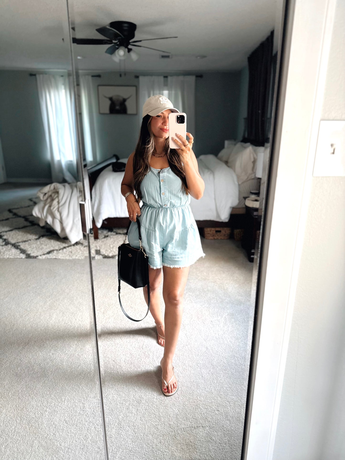 Washed Light Denim Romper