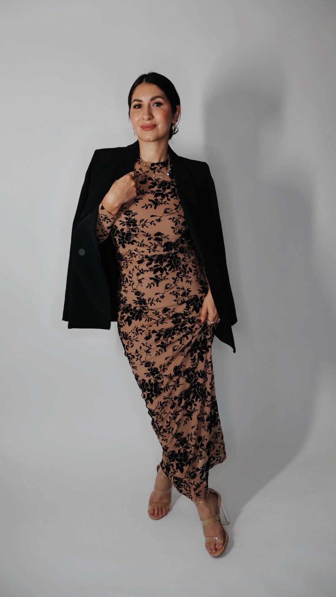 Fiona Sheer Velvet Maxi Dress