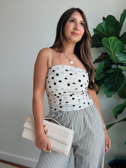 Ruched Polkadot Tank