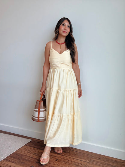 Butter Yellow Tiered Dress