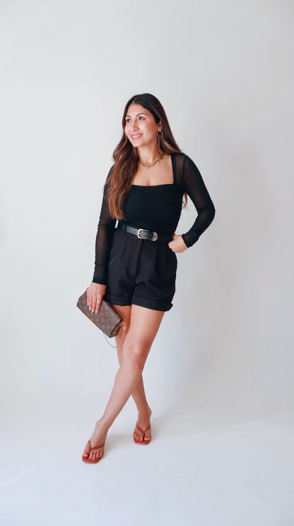 Jessa Sheer Long Sleeve Top