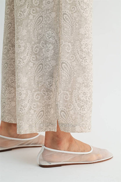 Paisley Beige Wide Legs