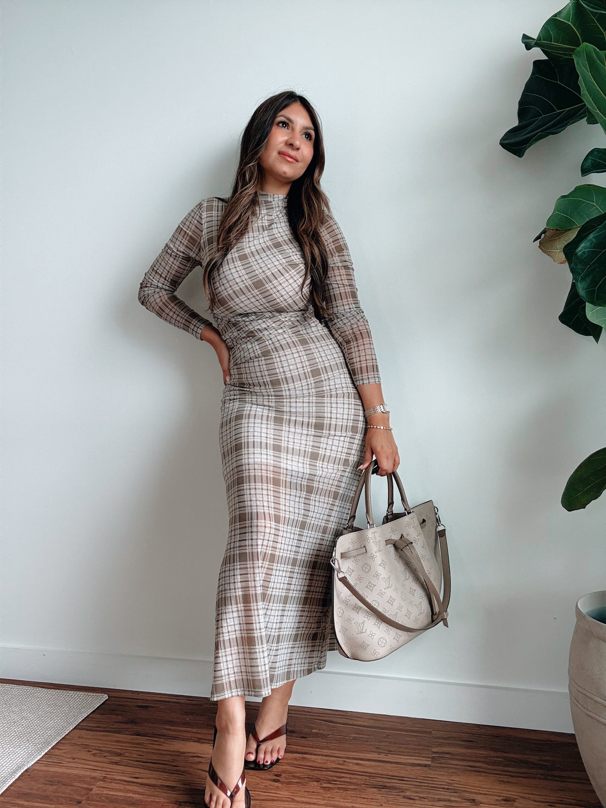 Plaid Sheer Dress