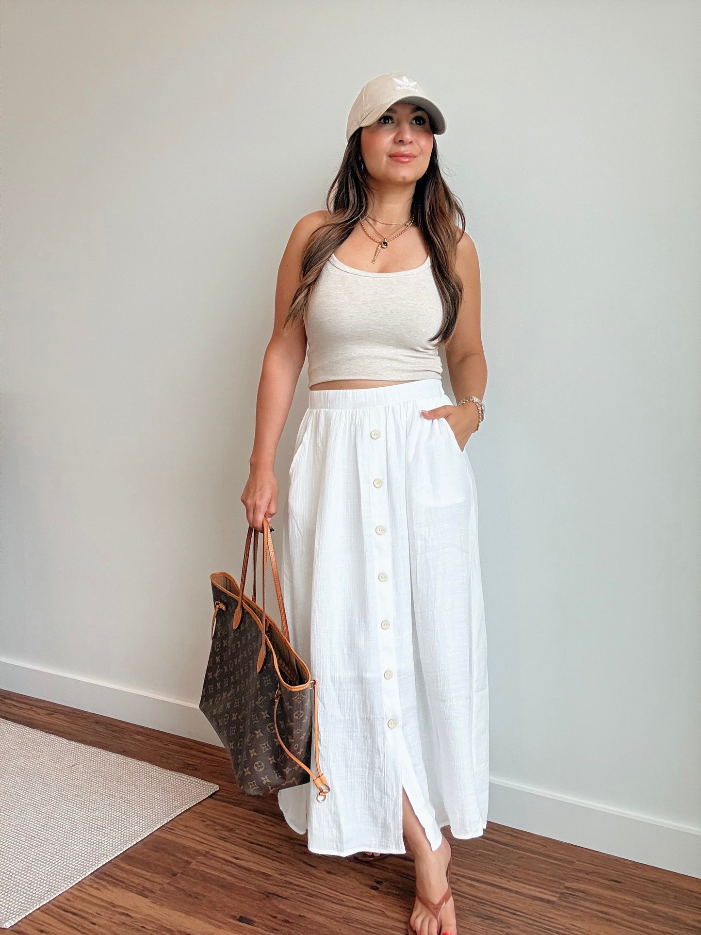 Yacht Club White Linen Skirt