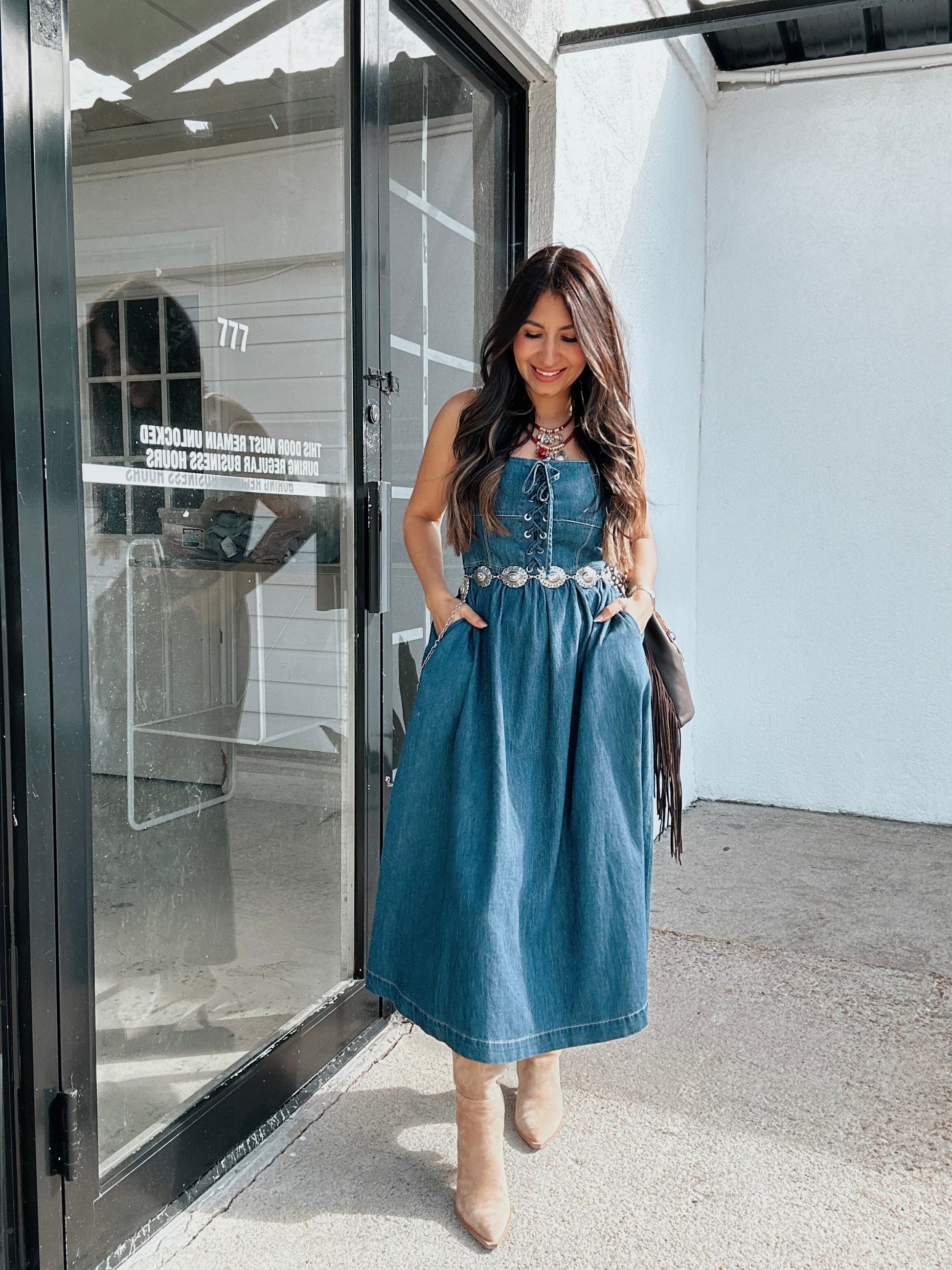 Giana Corset Denim Dress Medium Giana Corset Denim Dress Medium