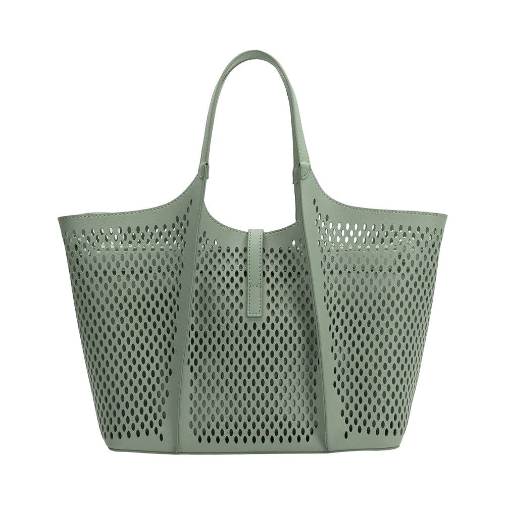Malia Sage Vegan Leather Tote Bag