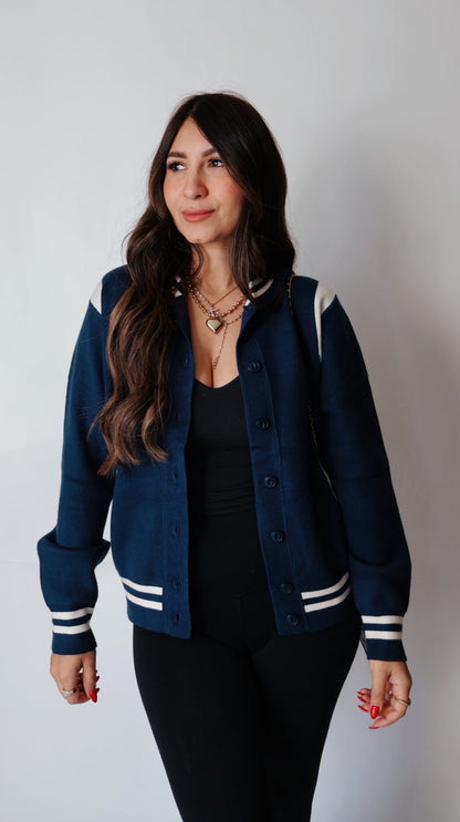 Vintage Navy Bomber Cardigan