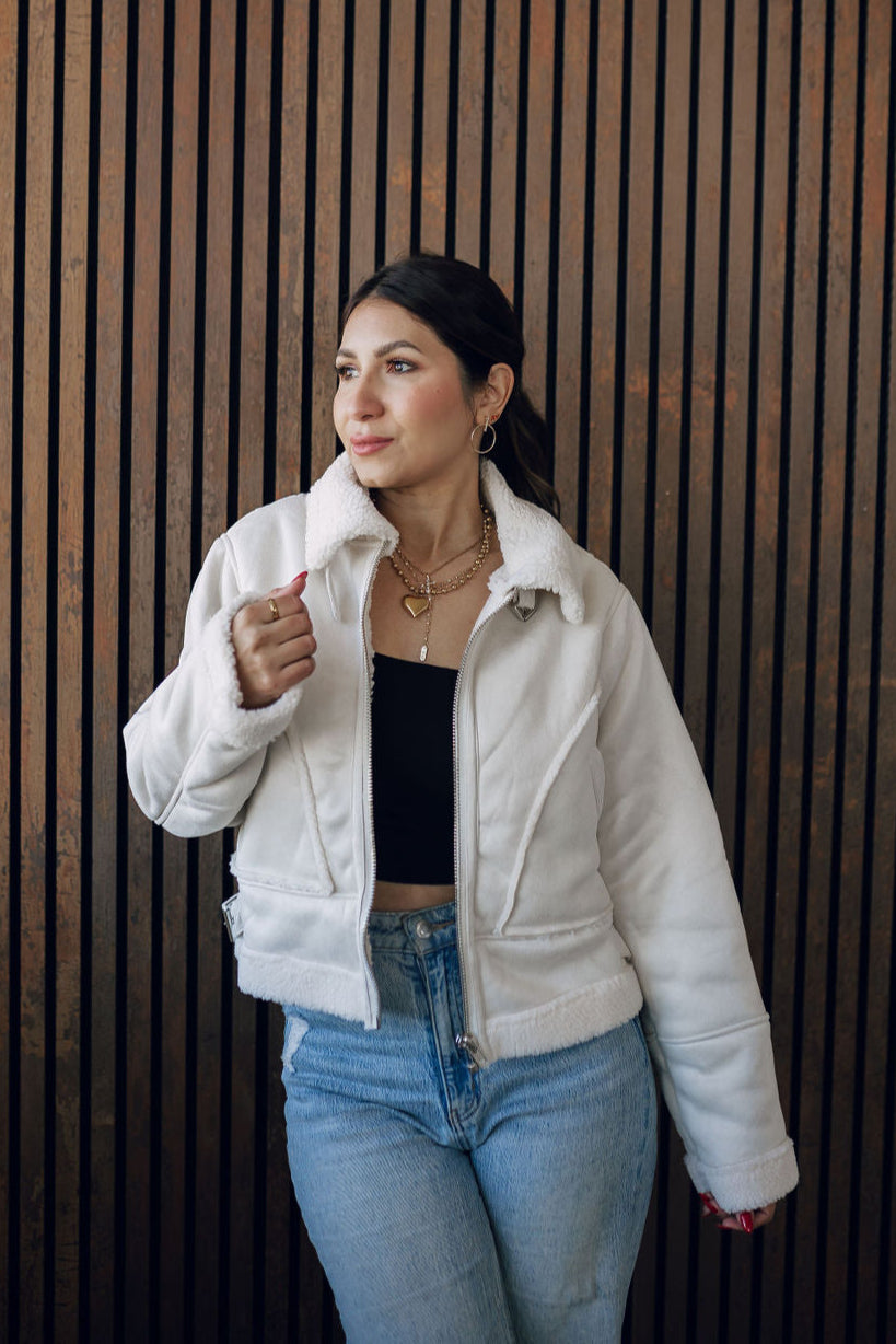 Xenna Suede & Sherpa Jacket