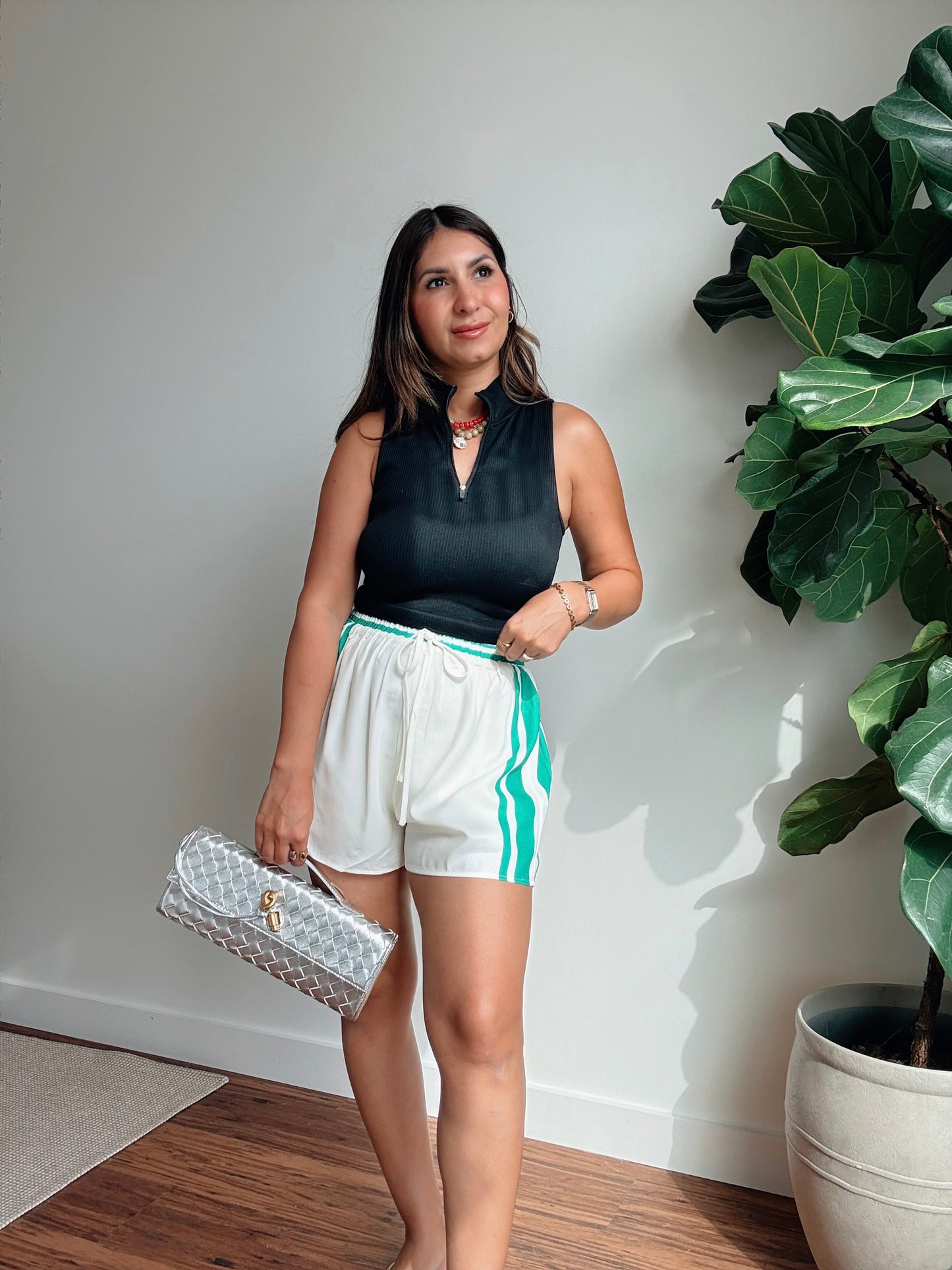 On The Green Striped Shorts