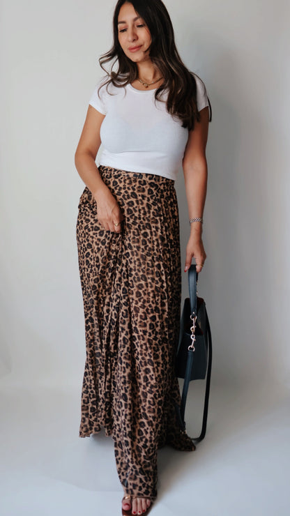 Lola Leopard Print Maxi Skirt