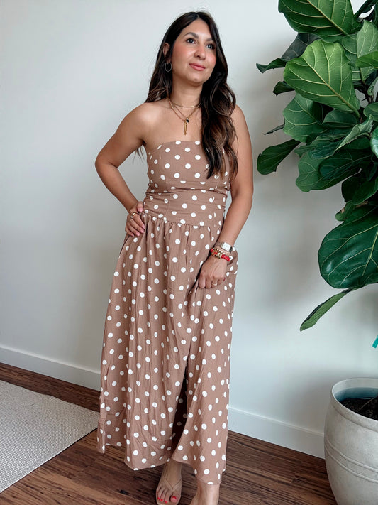 Coco Polka Strapless Dot Dress