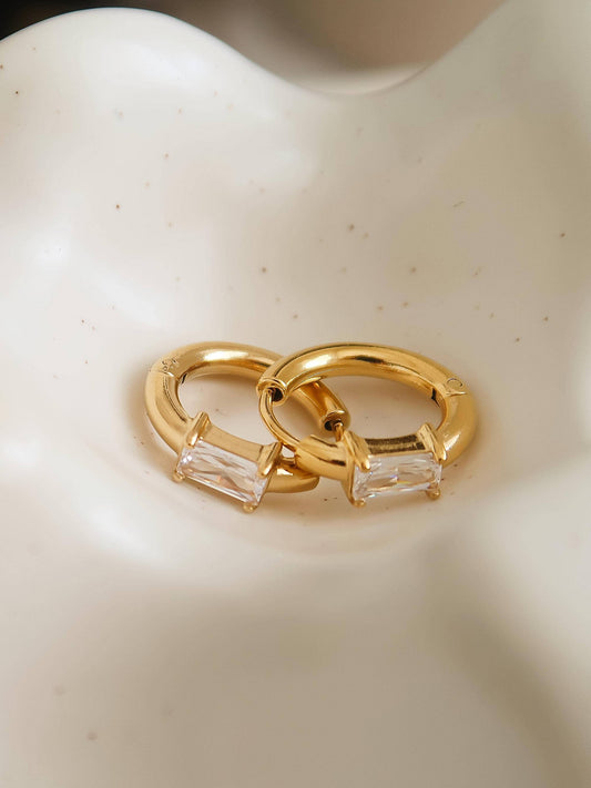 Adhara CZ Huggie Earrings
