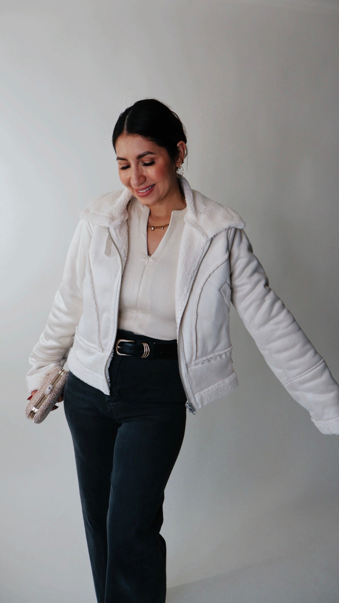 Xenna Suede & Sherpa Jacket