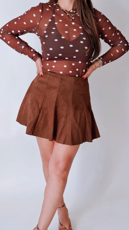 Espresso Suede Skort