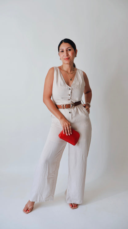 Neutral Linen Jumpsuit