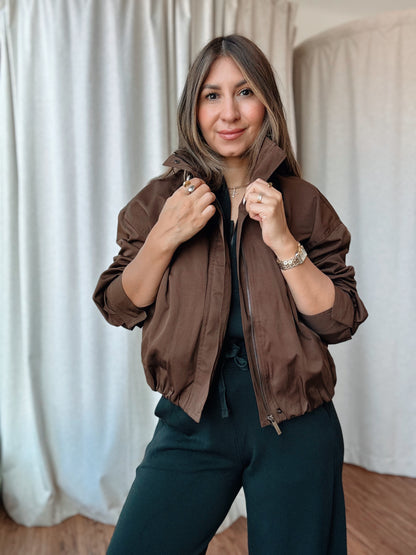 Chocolate Brown Bomber Jacket