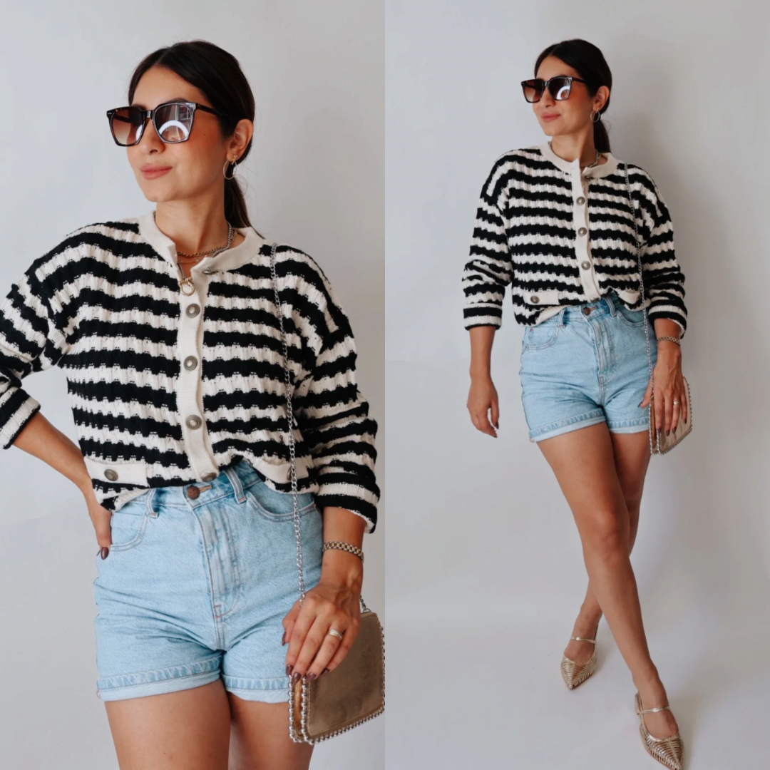 Celine Stripe Knit Cardigan