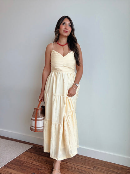 Butter Yellow Tiered Dress