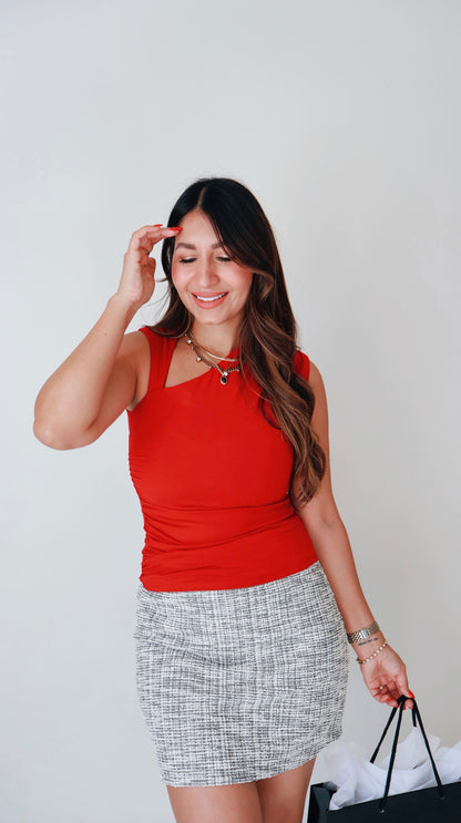 Red Asymmetrical Top