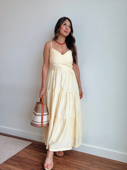Butter Yellow Tiered Dress