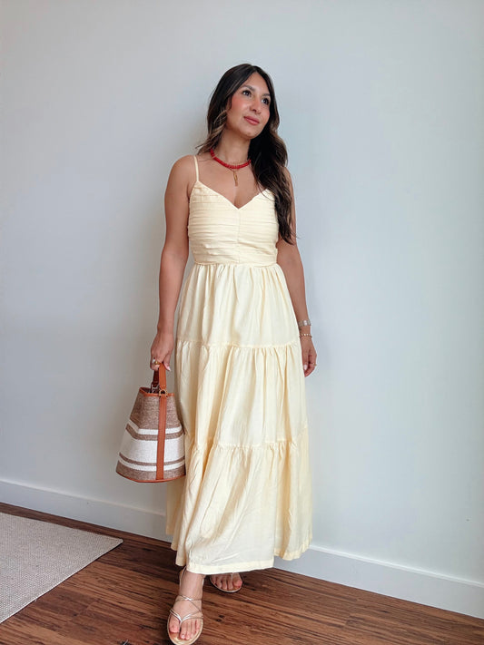 Butter Yellow Tiered Dress