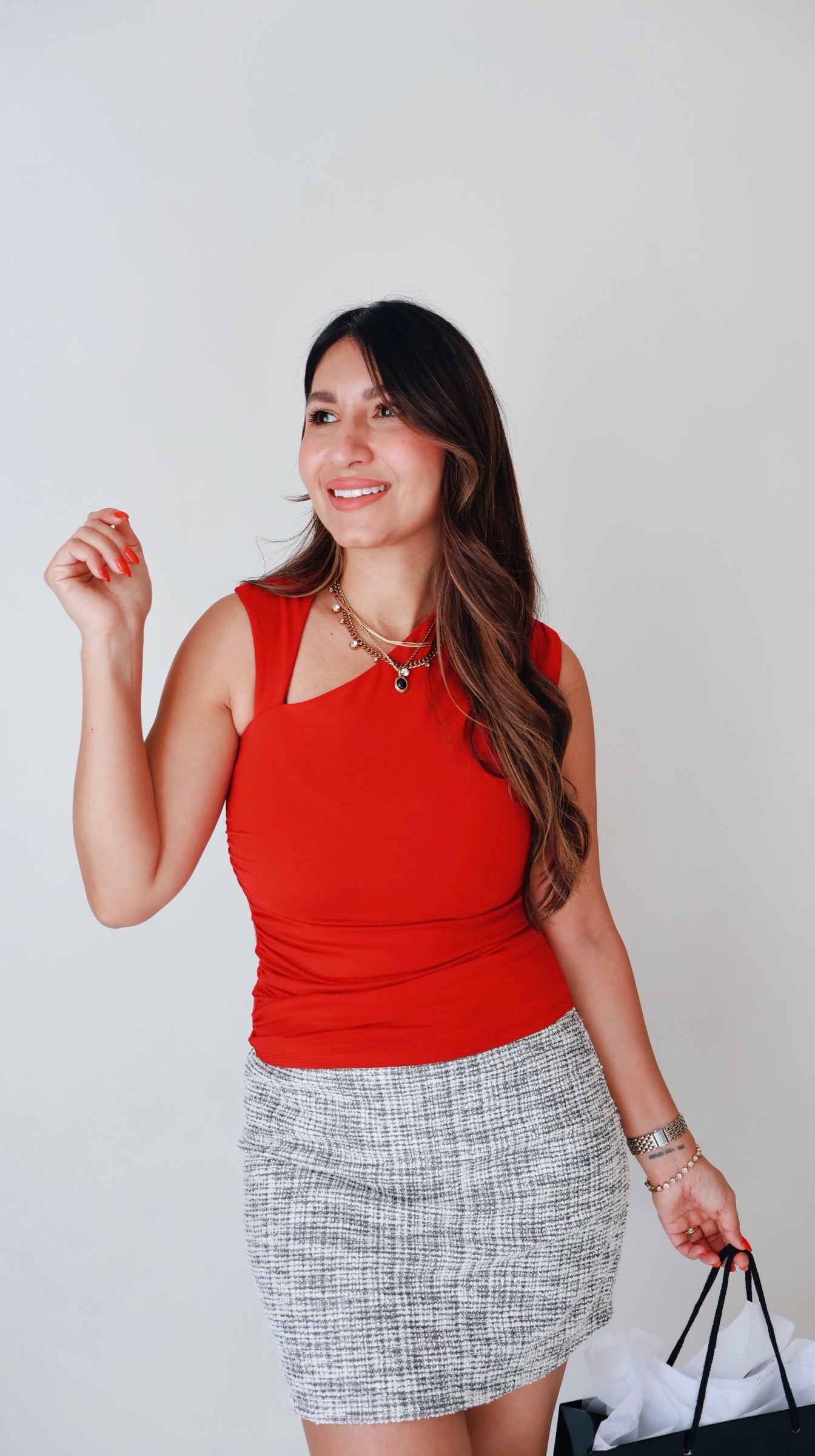 Red Asymmetrical Top