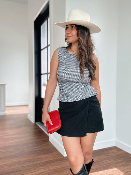 Midnight Navy Gingham Top