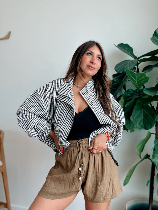 Plaid Cropped Jacket
