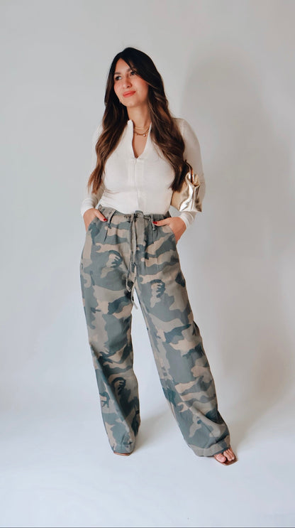 Camo Wide Leg Pants