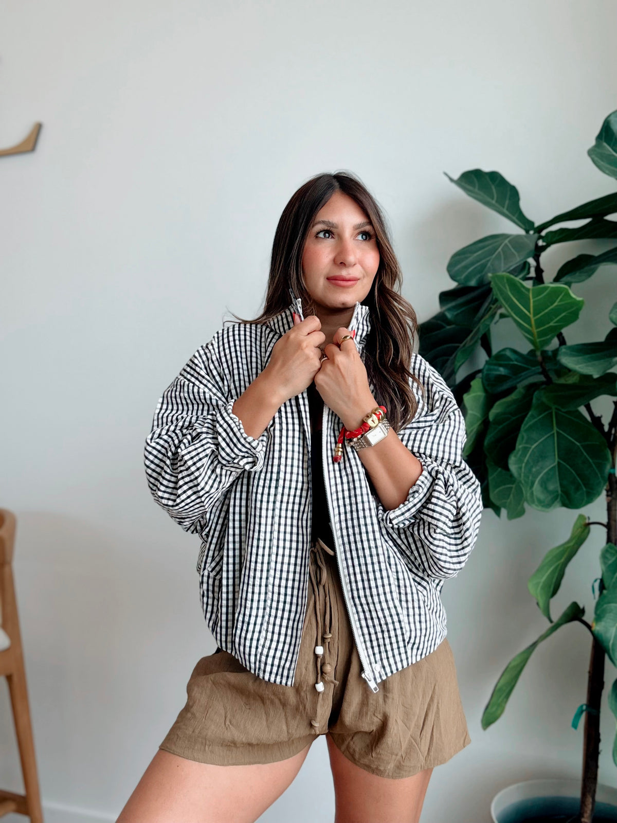 Plaid Cropped Jacket