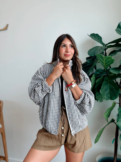 Plaid Cropped Jacket