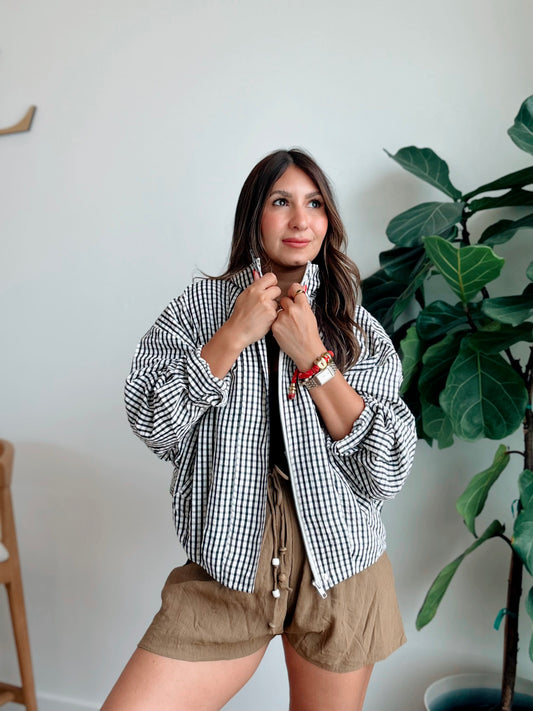 Plaid Cropped Jacket