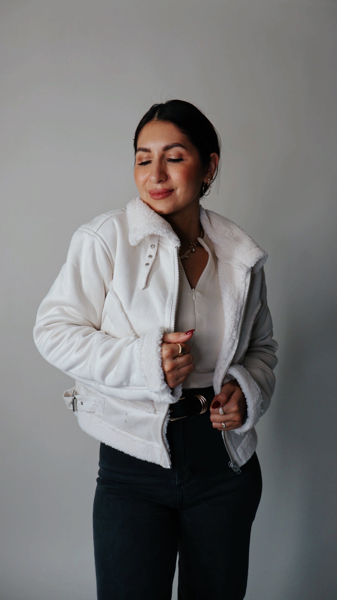 Xenna Suede & Sherpa Jacket