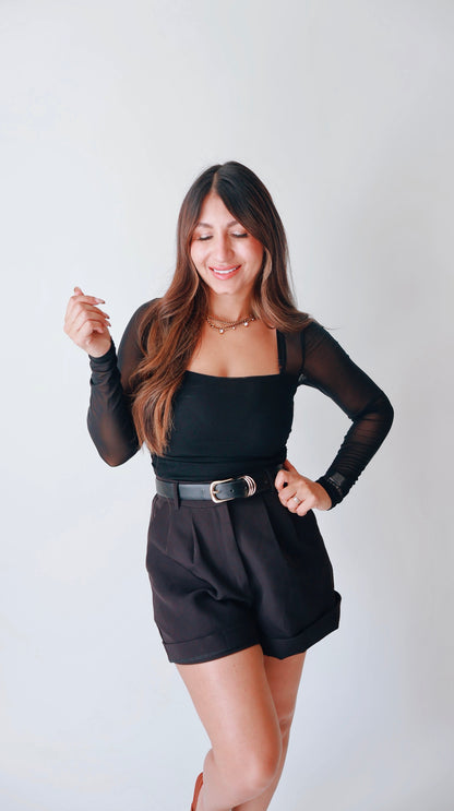 Jessa Sheer Long Sleeve Top