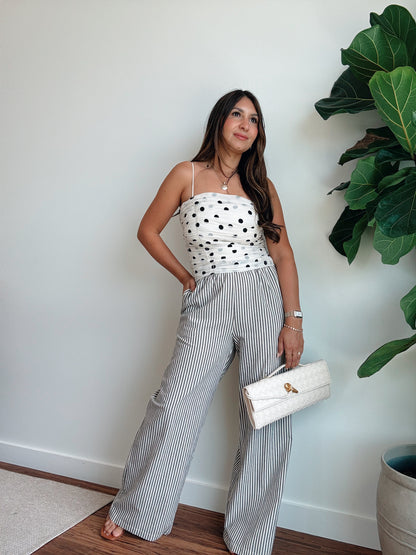 Ruched Polkadot Tank