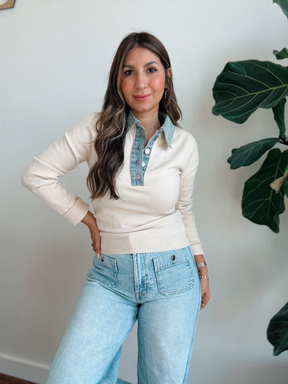 Dee Denim Collared Sweater