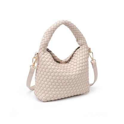 Jessamine Woven Vegan Leather Crossbody - Cream