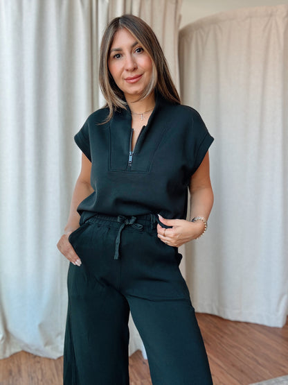 Lux Black Scuba Top