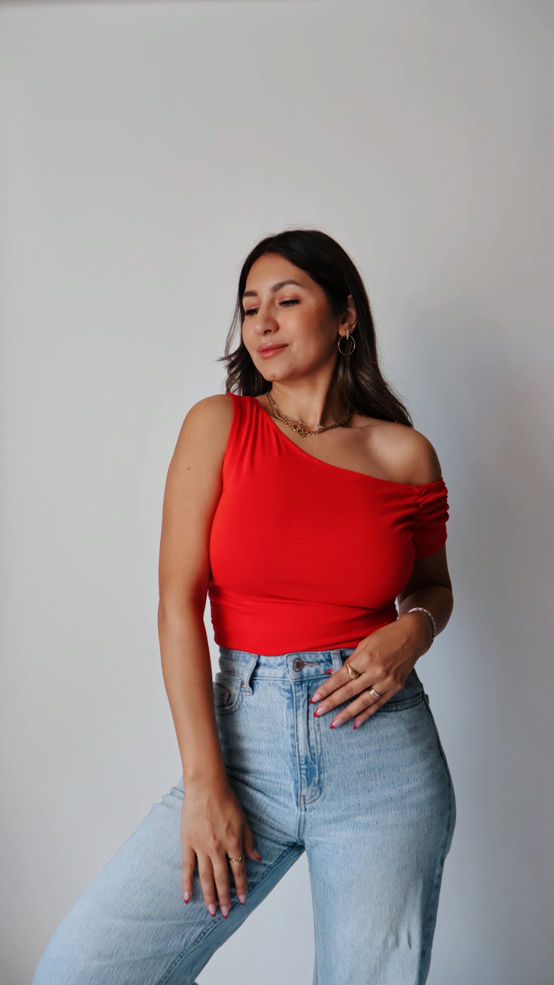 Scarlet Off The Shoulder Top