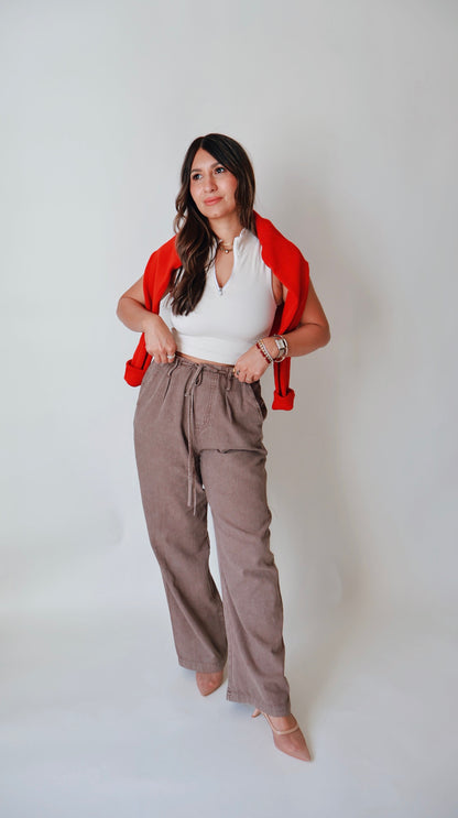 Aura Brown Drawing Trousers