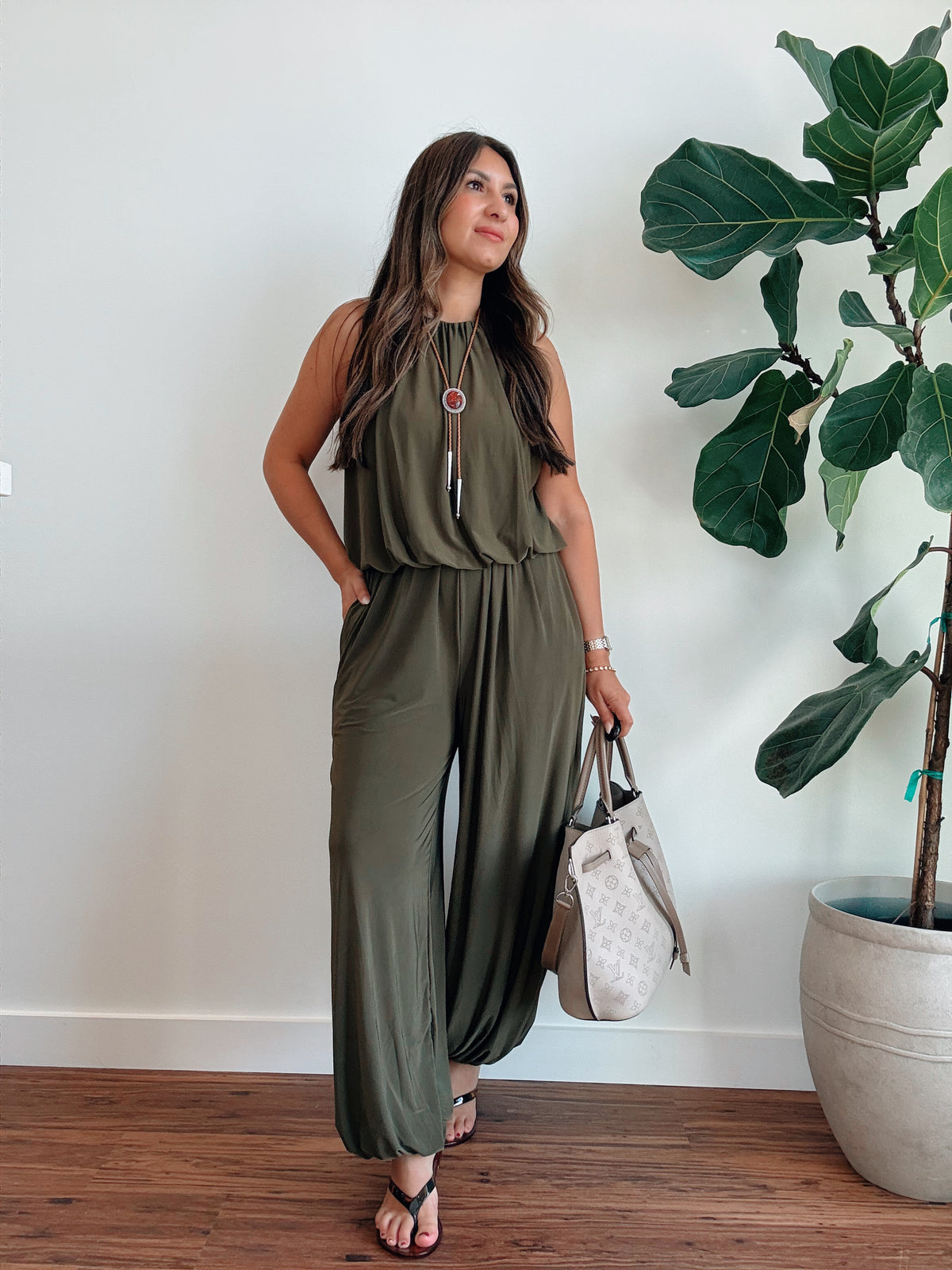 Olive Balloon Pants