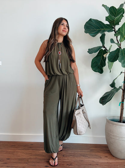 Olive Balloon Pants