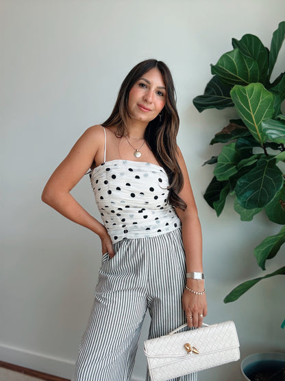 Ruched Polkadot Tank