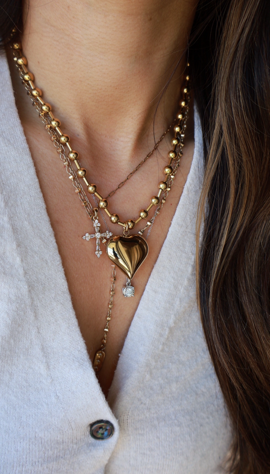 Paris Large Heart Chain Necklace