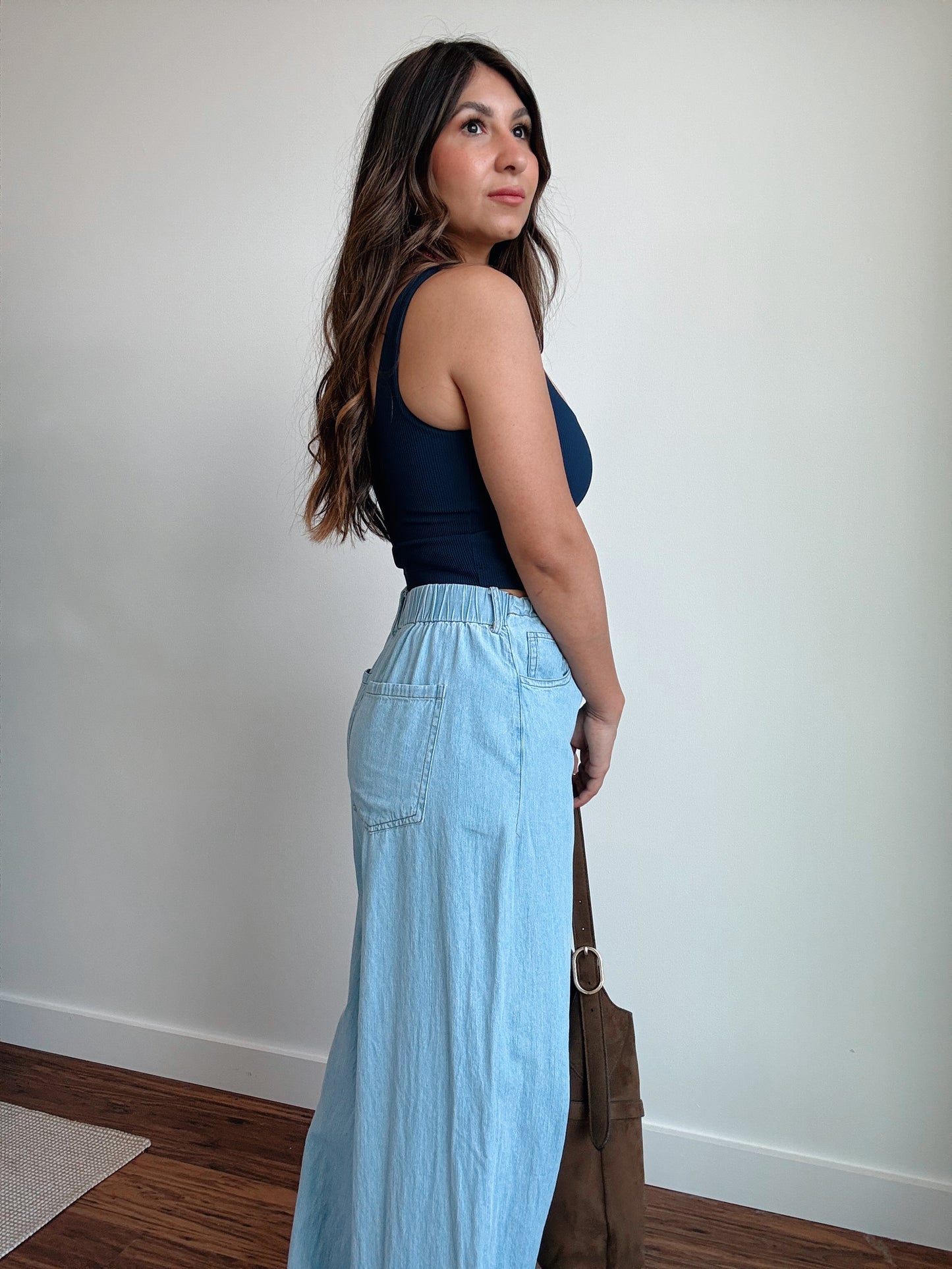 Navy Ribbed Tank