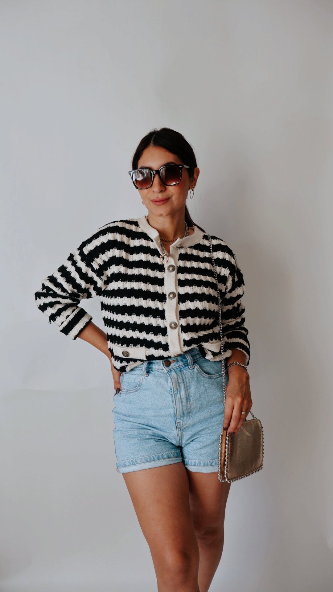 Celine Stripe Knit Cardigan